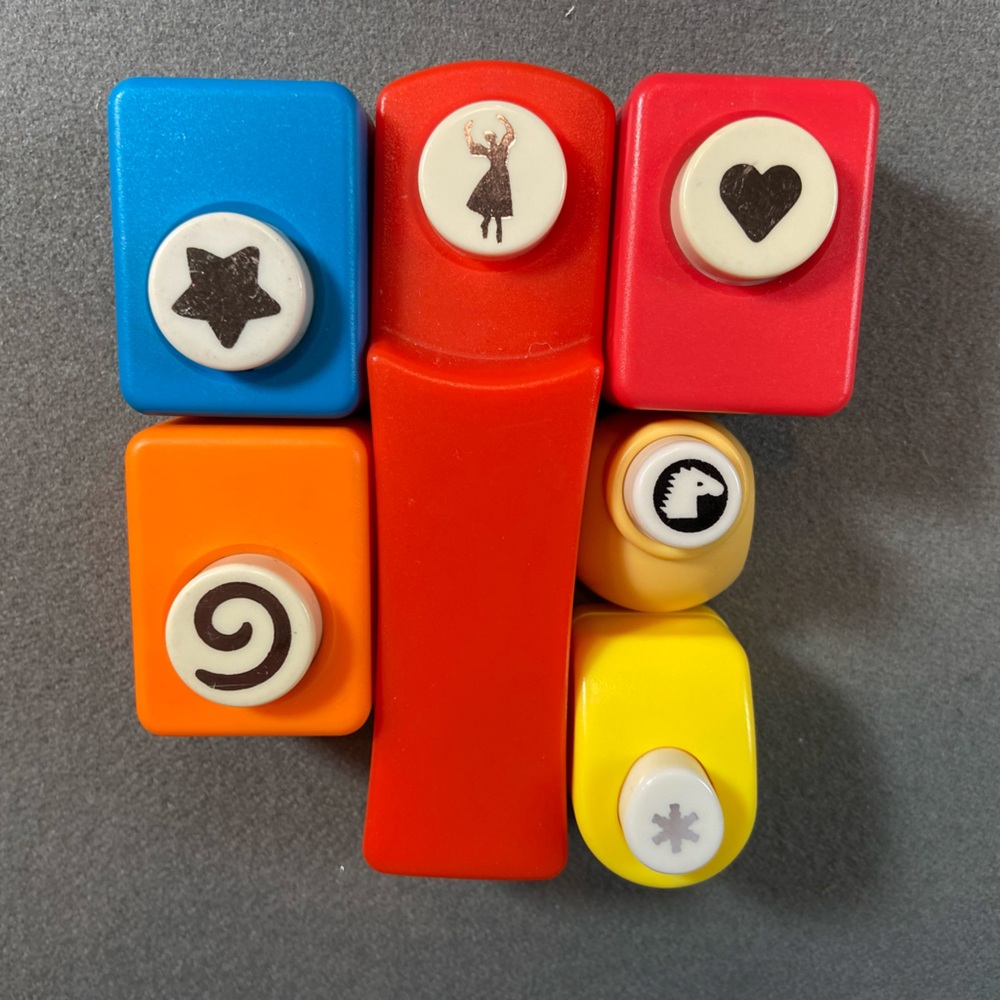 6 Hole Punch Shapes small‎ 1” Heart star ballerina horse and more Crafters